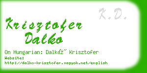 krisztofer dalko business card